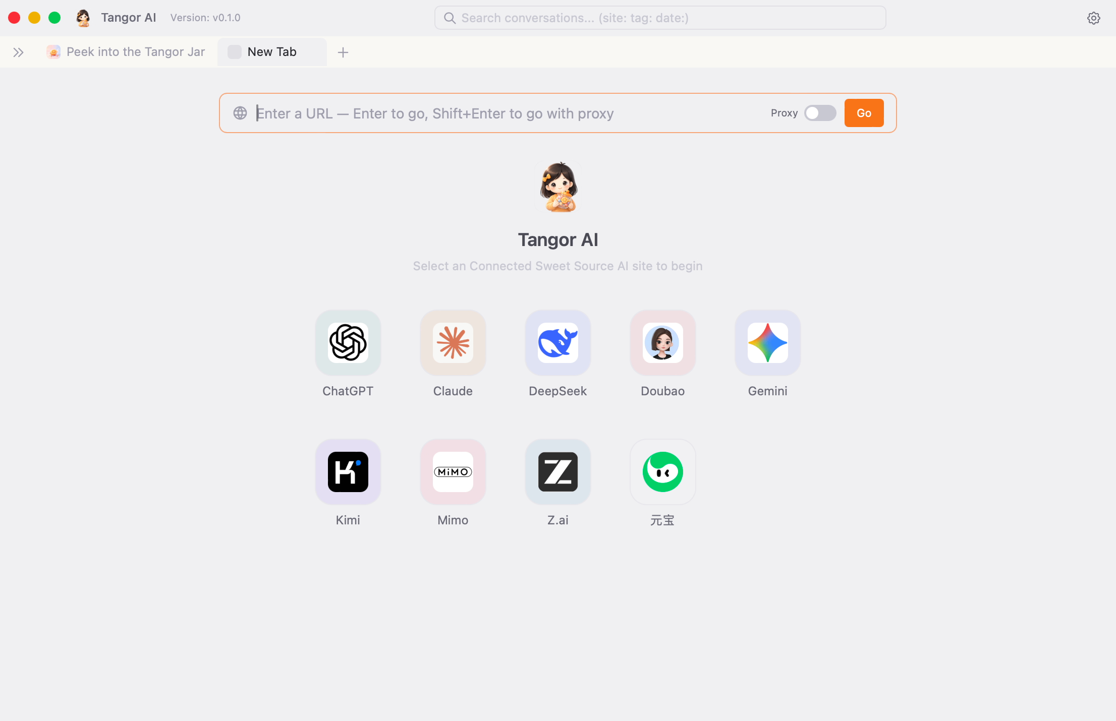 New tab page