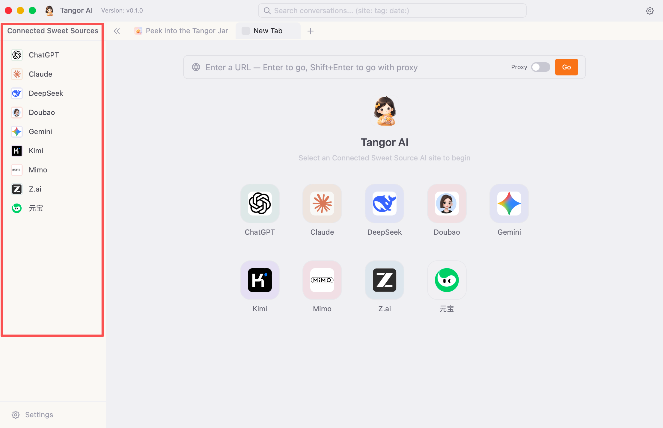 Sidebar and tabs